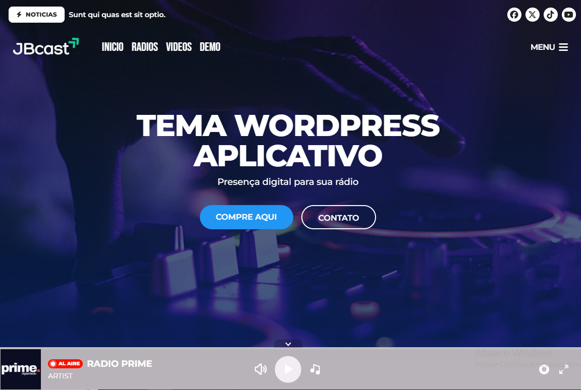 Integração WordPress Radioplayer